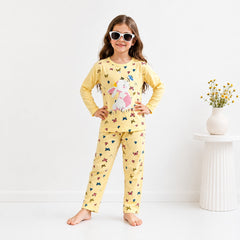 YELLOW RABBIT BUTTERFLY SHIRT KIDS WEAR