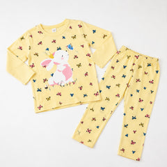 YELLOW RABBIT BUTTERFLY SHIRT KIDS WEAR