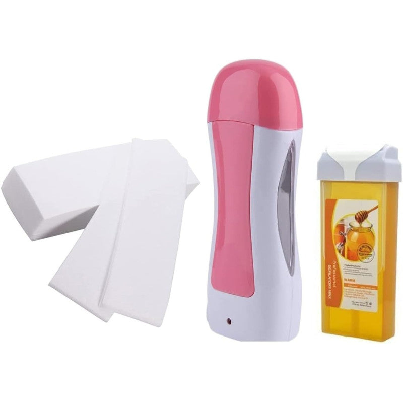 Depilatory Roll On Wax | 3 in 1 | Refill Machine With Roller Wax And Wax Papers Shopcify