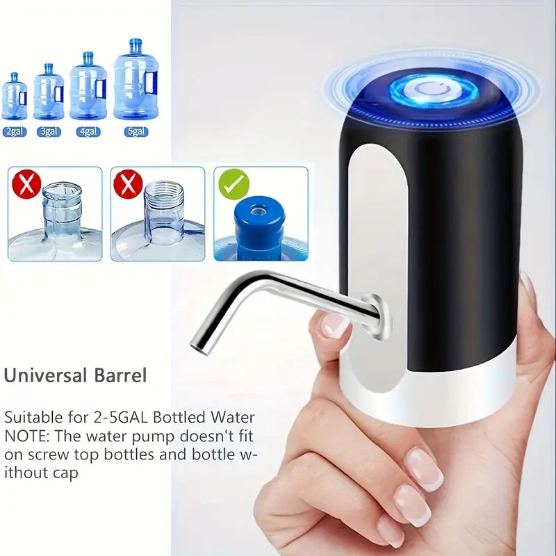 Rechargeable Automatic Water Dispenser Pump, Water Bottle Pump dispenser USB Charging Drinking mini Portable Electric dispenser pump for house and office, etc.