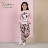 PINK Cute Kitty with cheetha pajama Printed Kids Wear