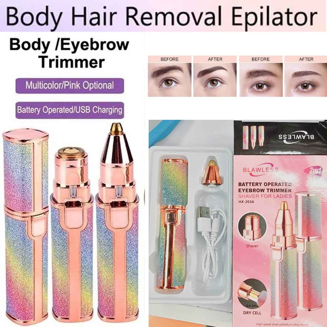 Blawless Rechargeable 2 in 1 Eyebrow Trimmer