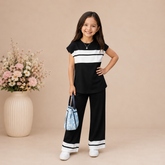Black Sando Panal Printed Kids Wear