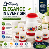 Premium Water Jug Glass Set (7 Pcs)