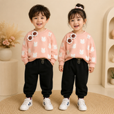 PEACH BEAR KIDS WINTER PANEL TRACKSUIT