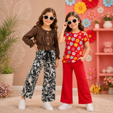 Red Daisy Flower Set + Brown Crown Girl Set (Pack of 2)