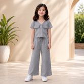 GREY DOUBLE POKET SHIRT KIDS WEAR