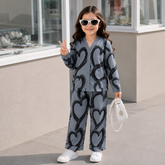 V NECK GRAY HEART SHIRT KIDS WEAR