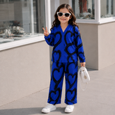 V NECK BLUE HEART SHIRT KIDS WEAR