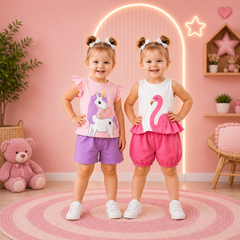 Pink Uniqon Short + Pink Duck Short Set (Pack of 2)