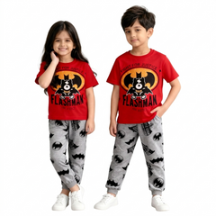 RED BAT MAN PRINTED KIDS WEAR