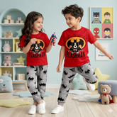 RED BAT MAN PRINTED KIDS WEAR