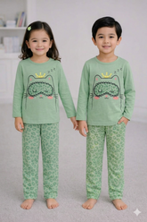 Green Cheeta pjama Printed Kids Wear