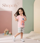 HELLO KITTY PRINTED SHORT SLEEVE KIDS WEAR