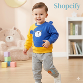 YELLOW & BLUE POOH KIDS WINTER PANEL TRACKSUIT