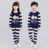 BLUE ROLL UP PRINTED KIDS WEAR