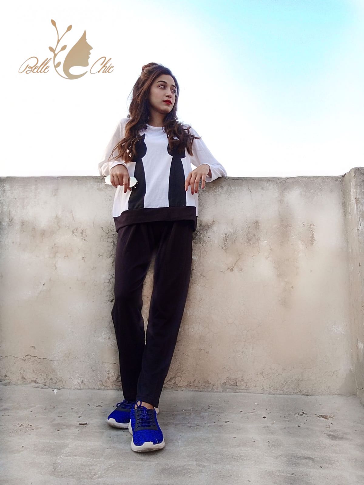 White and Black Casual wear Set Shopcify