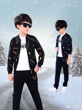BLACK STRIPE PREMIUM WINTER KIDS TRACKSUITS