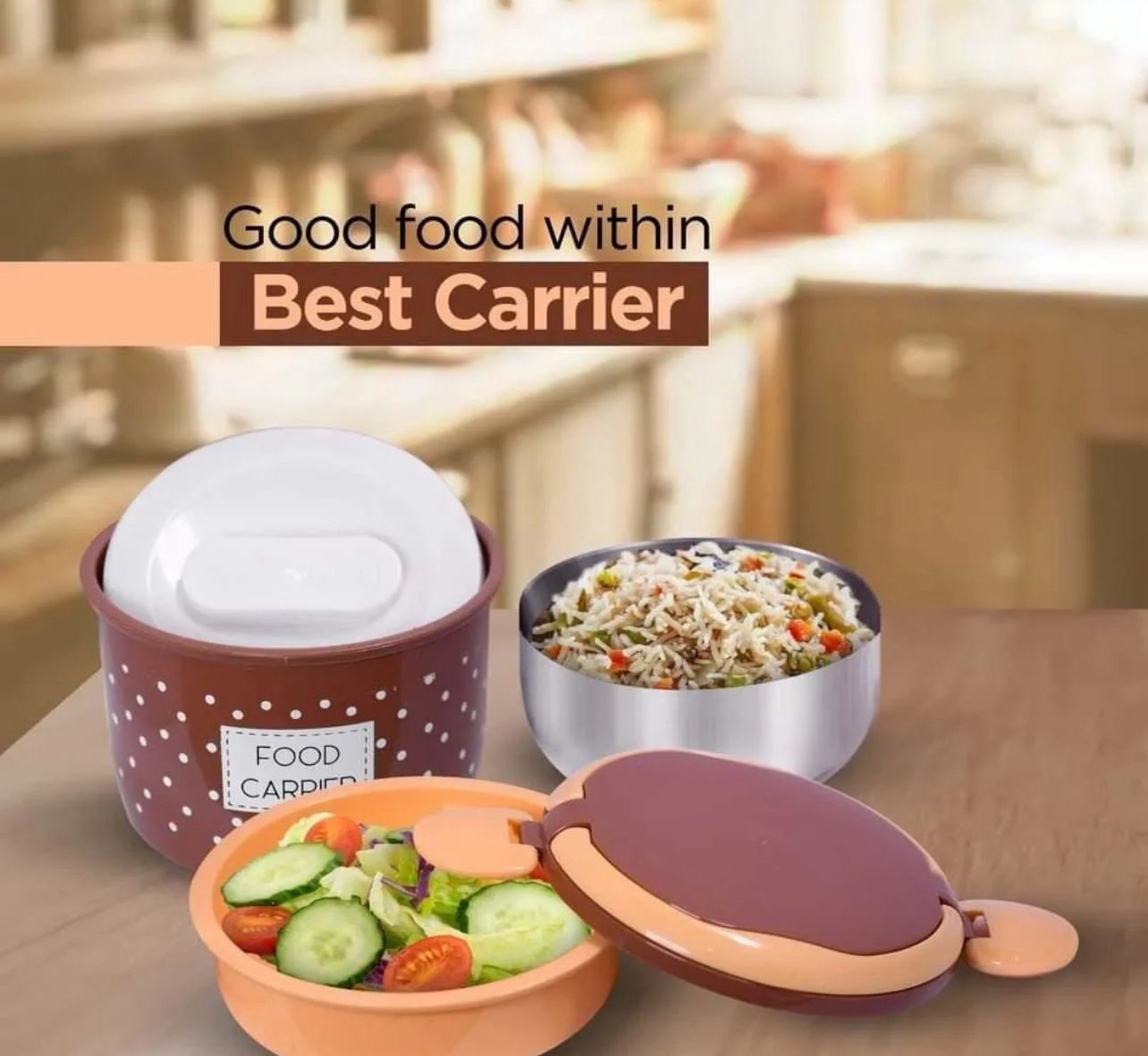 Double Layer Tiffon Lunch Box/Food Carrier (Mix/Random color) Shopcify