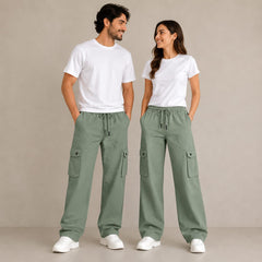 Green Unisex 6-Pocket Cargo Trousers