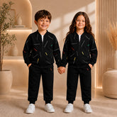 BLACK STRIPE PREMIUM WINTER KIDS TRACKSUITS