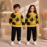 YELLOW EMOJI KIDS WINTER PANEL TRACKSUIT