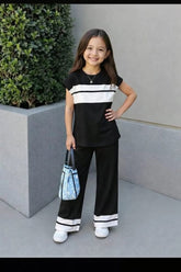 Black Sando Panal Printed Kids Wear