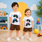 BROWN MONSTER TRUCK KIDS WEAR