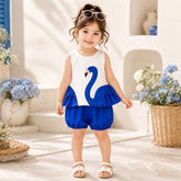 Girls Premium Summer Co-Ord Set – Flamingo Print Sleeveless Top with Bubble Shorts