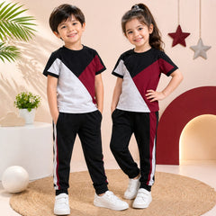 MAROON PANALWHITH 3 COLOUR LOOK