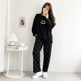 Black Smile Printed Women's PJ Sets