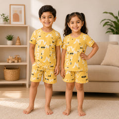 Sunny Yellow Kids Summer Twin Set – Soft & Stylish