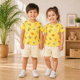 Kids Pineapple Print T-Shirt & Shorts Co-Ord Set – Sunshine Yellow