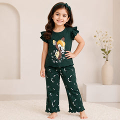 GREEN CUTE CHOICE PRINTED KIDS WEAR