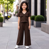 BROWN DOUBLE POKET SHIRT KIDS WEAR