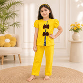 Yellow Girls Bow Detail Co-Ord Set