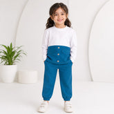 Zinc Blue Two Colors Button Kids Wear