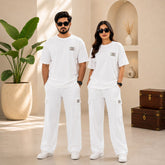 Unisex Drop-Shoulder T-Shirt – White Side Logo