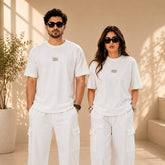 Unisex Drop-Shoulder T-Shirt – White Center Logo