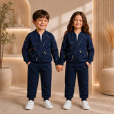 BLUE STRIPE PREMIUM WINTER KIDS TRACKSUITS