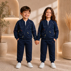 BLUE STRIPE PREMIUM WINTER KIDS TRACKSUITS
