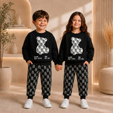 BLACK TEDDY BEAR KIDS WINTER PANEL TRACKSUIT