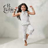 White Dot printed kids short sleeves less