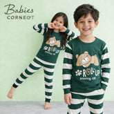 GREEN ROLL UP PRINTED KIDS WEAR