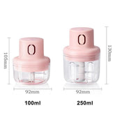 Single Jar Chopper 100 ml + 250 ml Rechargeable and Wireless Double Bowl Chopper Shopcify