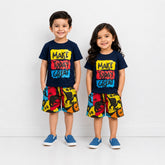 BLUE MAKE TODAY GREAT HALF SLEEVES KIDS WEAR