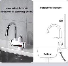 Electric Instant Water Heating Tap with LED Temperature Display Hot Water Faucet Shopcify