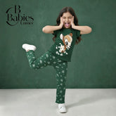 GREEN CUTE GIRL CHOICE PRINTED KIDS WEAR