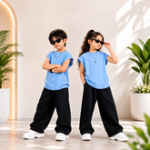 Sky Blue Korean Oversized Baggy Co-Ord Set