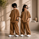 Brown Kids Baggy Co-Ord Set – Premium Casual Wear for Boys (1-10 Years)